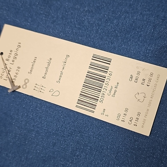 Sweaty Betty London Seamless‎ Leggings Size Small NWT Sculpt Base Layer - Picture 9 of 10